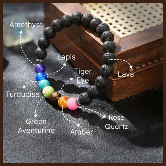 7 chakra lava stone bracelet