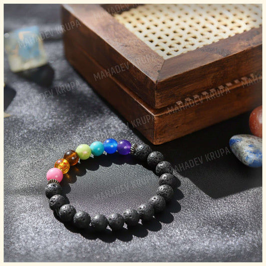 7 chakra lava stone bracelet