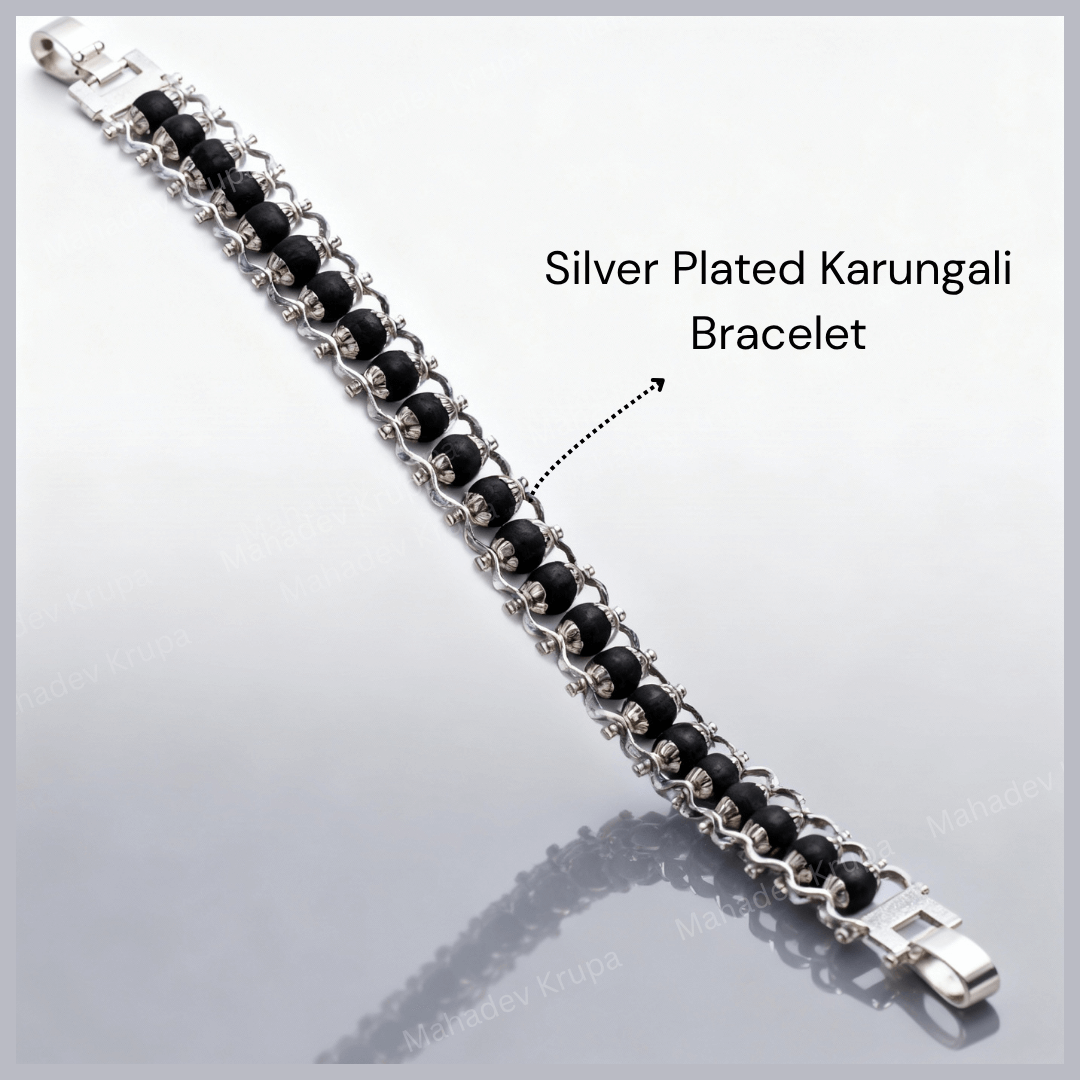 Silver Plated Karungali Bracelet