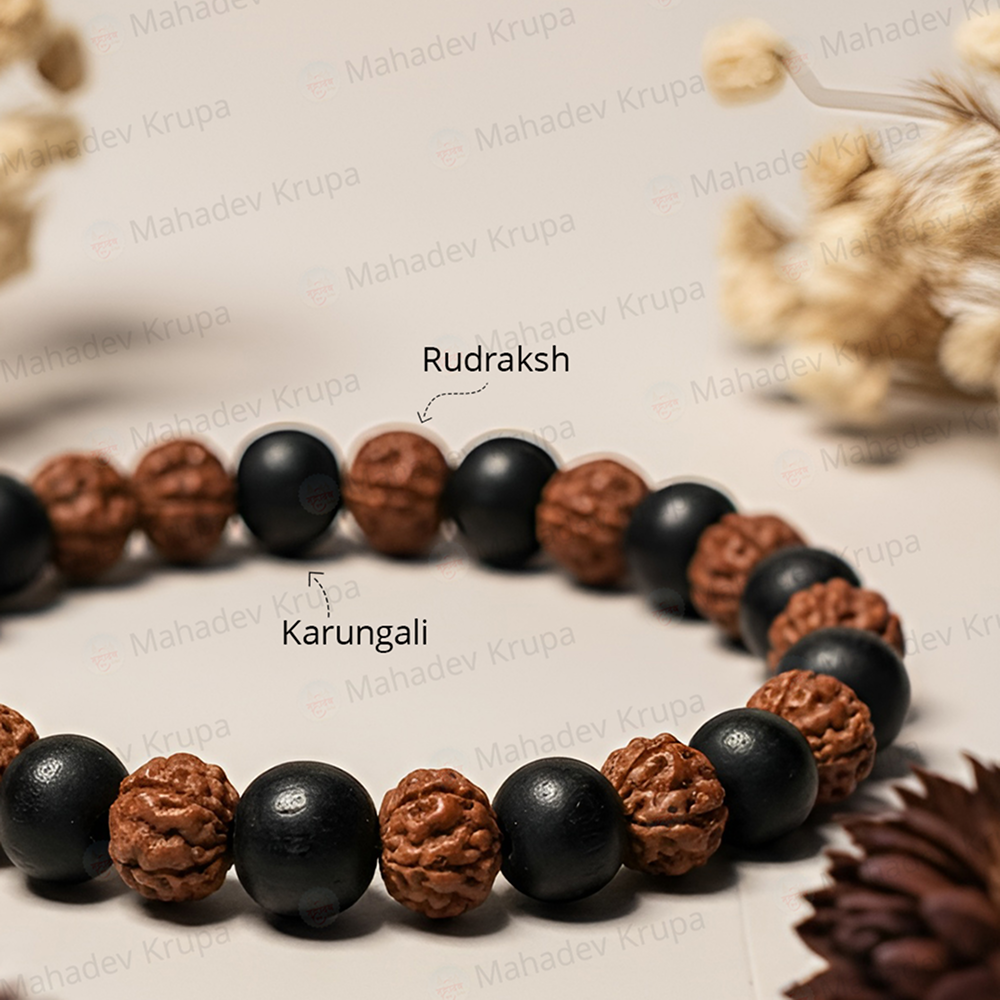 Karungali Mala with Rudraksha