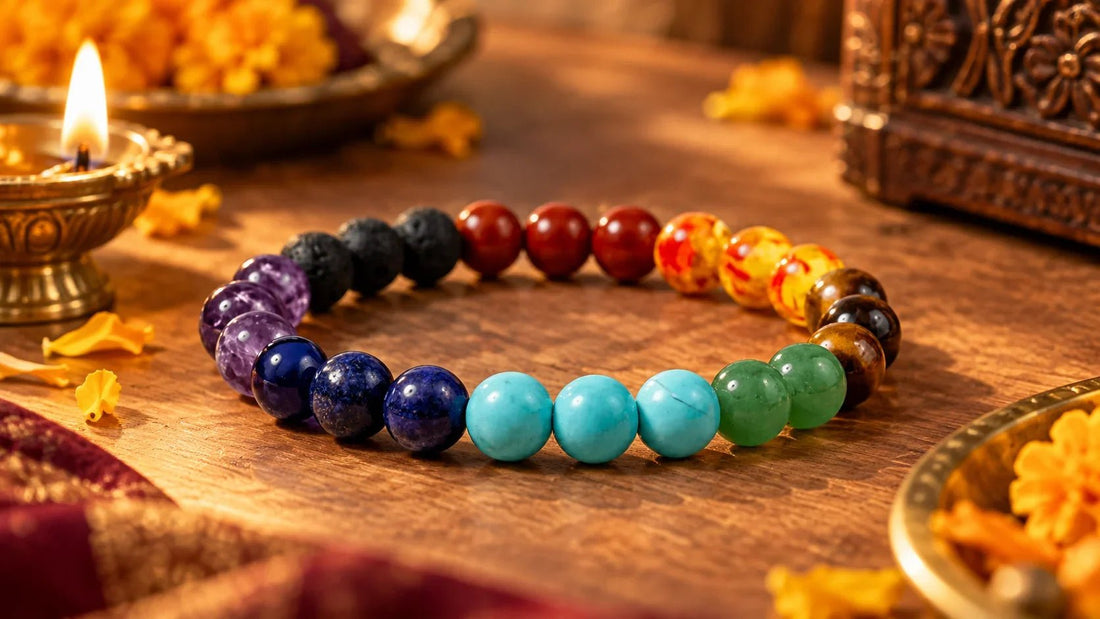 7 Chakra Bracelet Benefits: Meaning, Stones & How It Works - Mahadev Krupa Ujjain