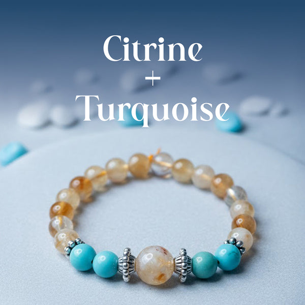Citrine & Turquoise Bracelet – Dhanu (Sagittarius) Inspired Design