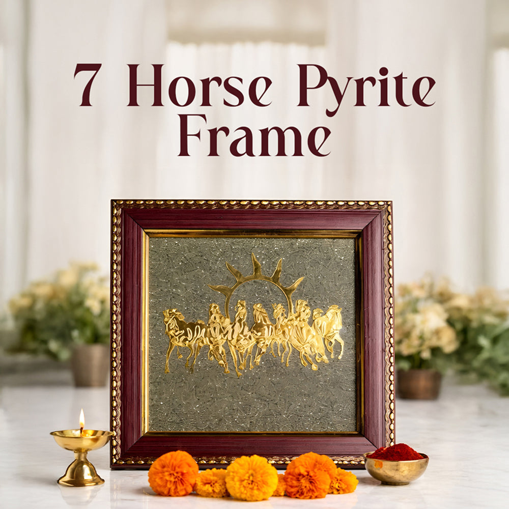 7 Horses Raw Pyrite Frame – Natural Stone Decorative Frame