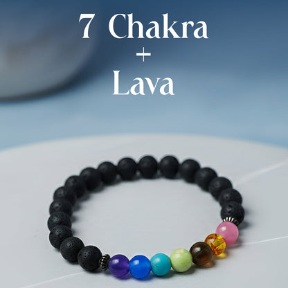 7 Chakra Lava Stone Bracelet