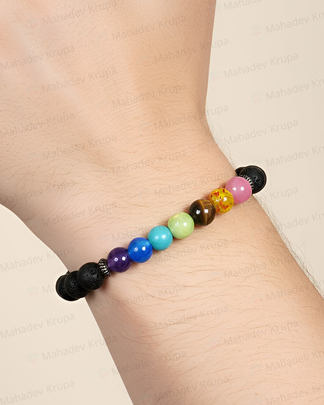 7 Chakra Lava Stone Bracelet