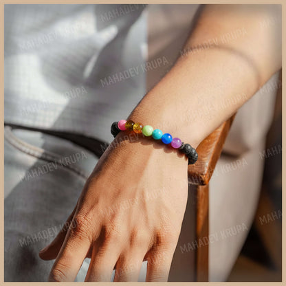 7 chakra lava stone bracelet