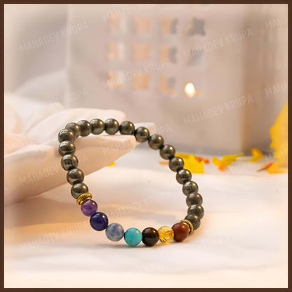 7 chakra pyrite bracelet