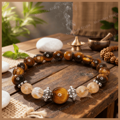 Tiger Eye and Citrine Bracelet