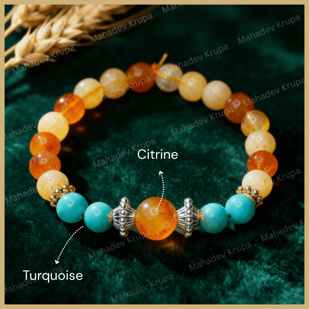 Citrine and Turquoise Bracelet