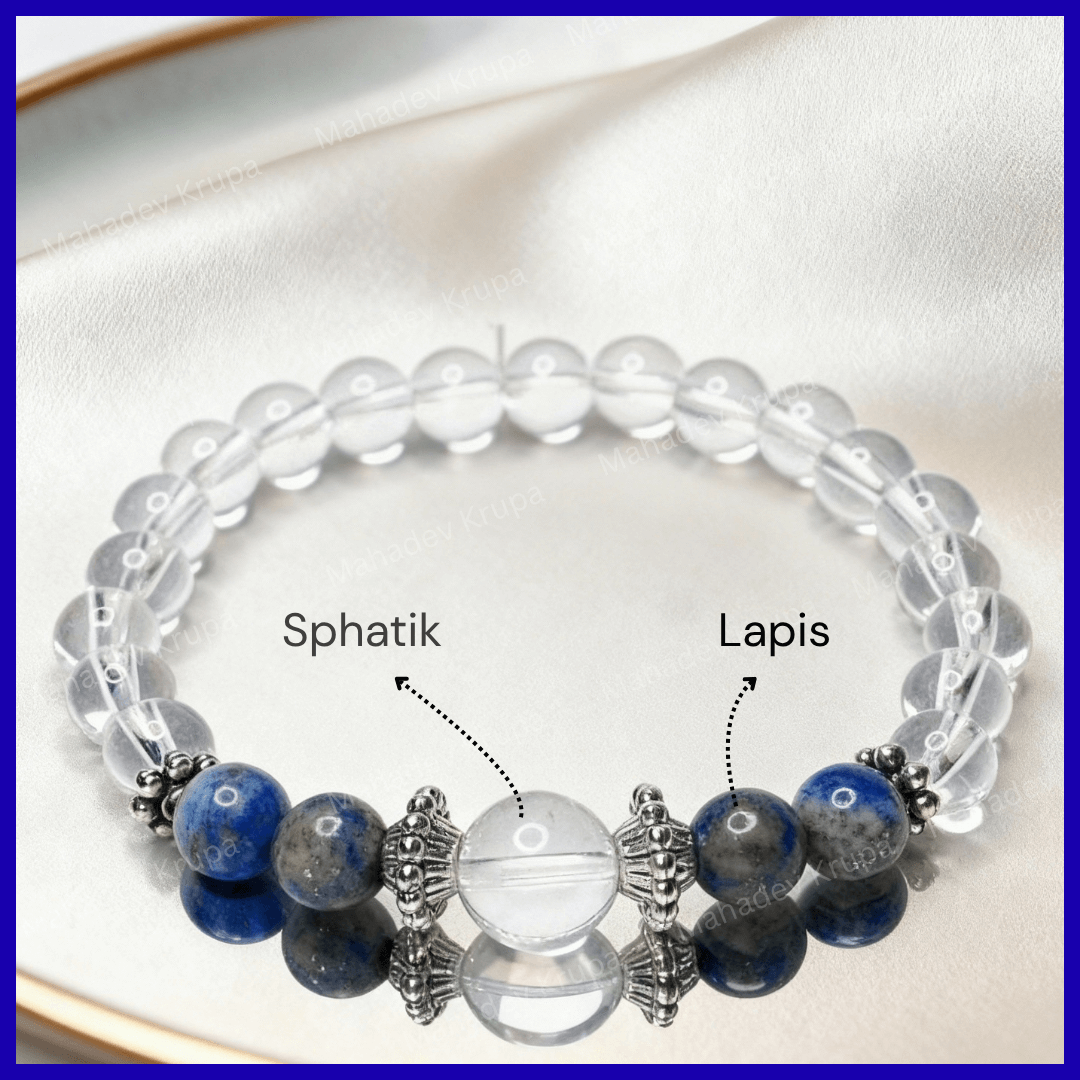 Sphatik and Lapis Lazuli Bracelet