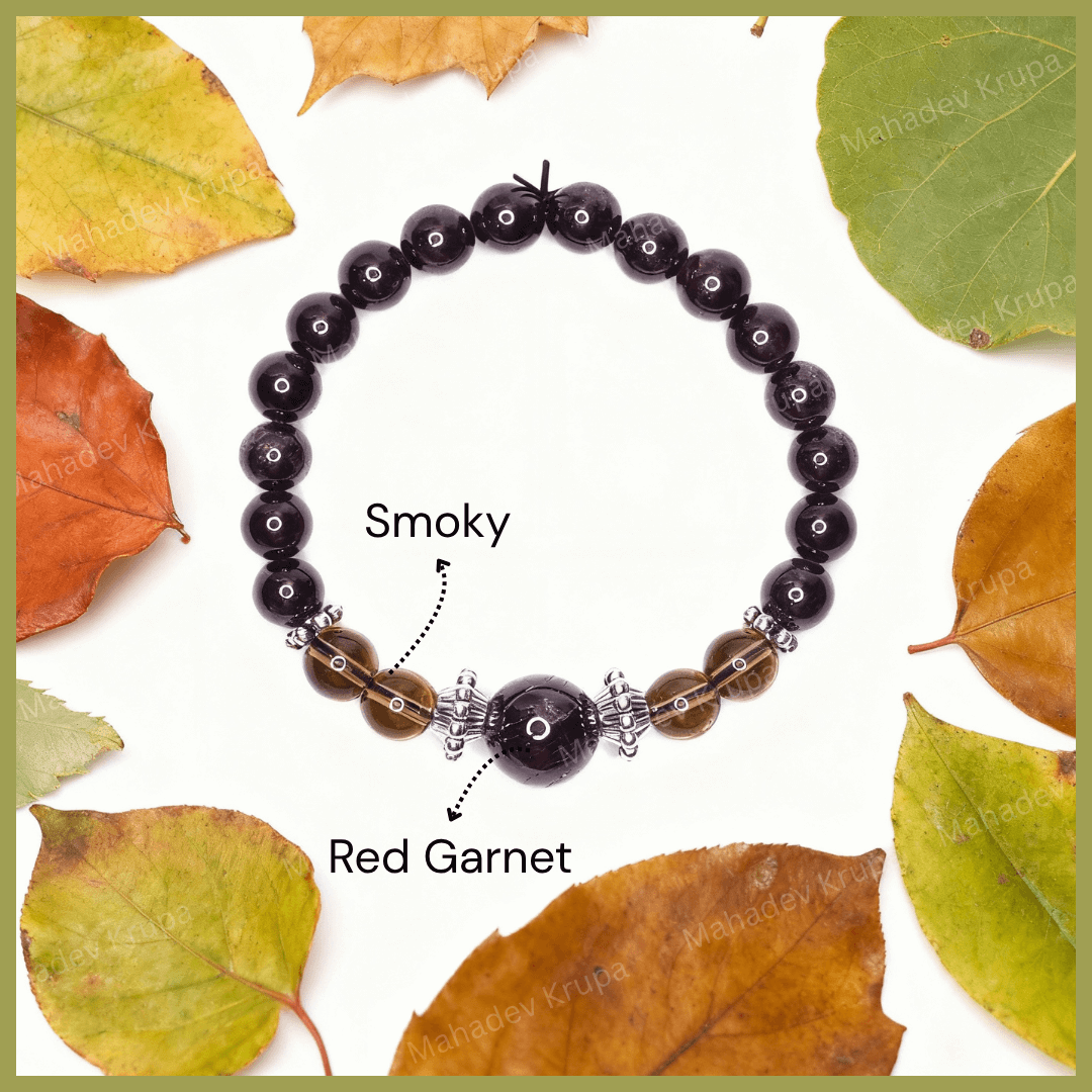 Red Garnet and Smoky Quartz Bracelet