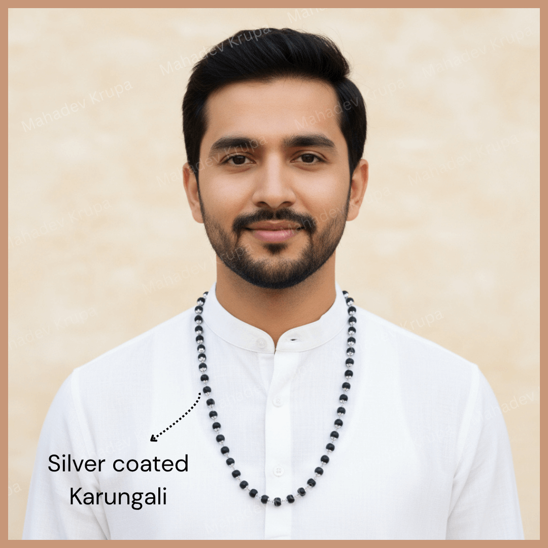 Silver Plated Karungali Mala