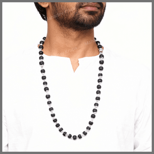 Silver Plated Karungali Mala