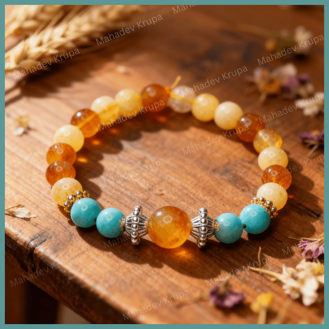 Citrine and Turquoise Bracelet