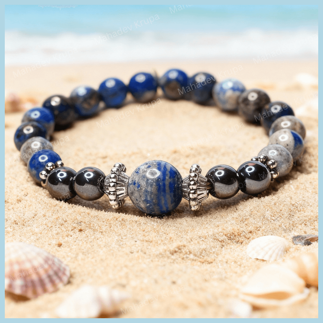 Lapis Lazuli and Hematite Bracelet