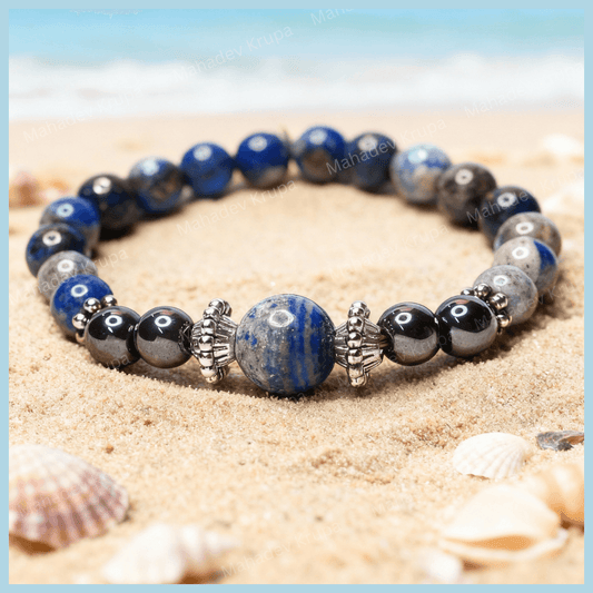 Lapis Lazuli and Hematite Bracelet