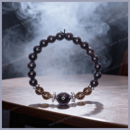 Red Garnet and Smoky Quartz Bracelet