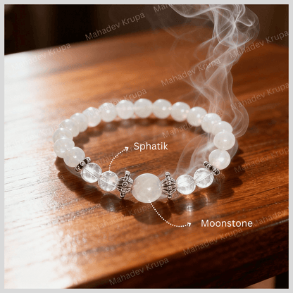 Moonstone & Sphatik Bracelet