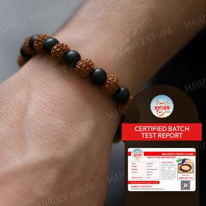 Karungali Malai with Rudraksha – Natural Ebony Wood & Seed Beads