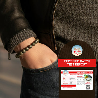 Diamond Cut Pyrite Bracelet – Natural Stone Beads