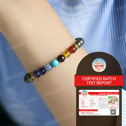 7 Chakra & Pyrite Bracelet – Natural Stone Beads