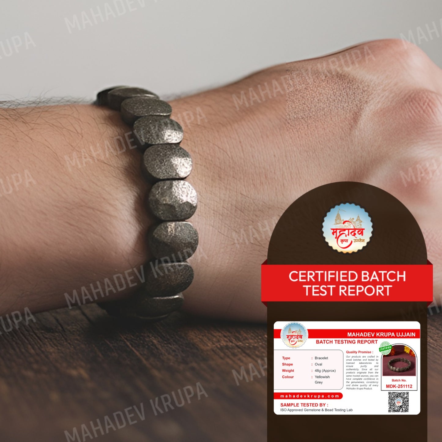 Oval Pyrite Bracelet – Natural Stone Beads