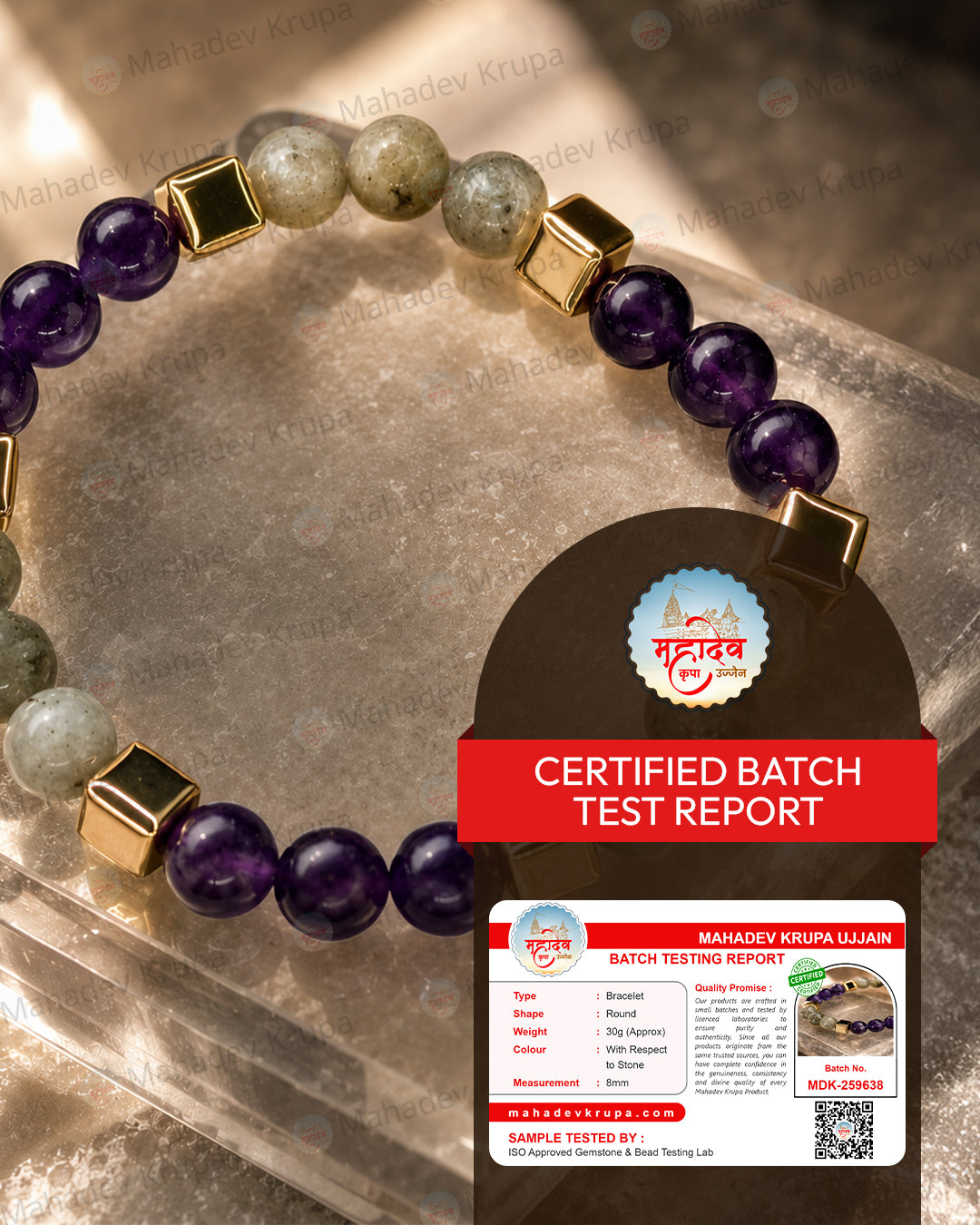 Amethyst & Labradorite Zodiac Band – Capricorn (मकर राशि)