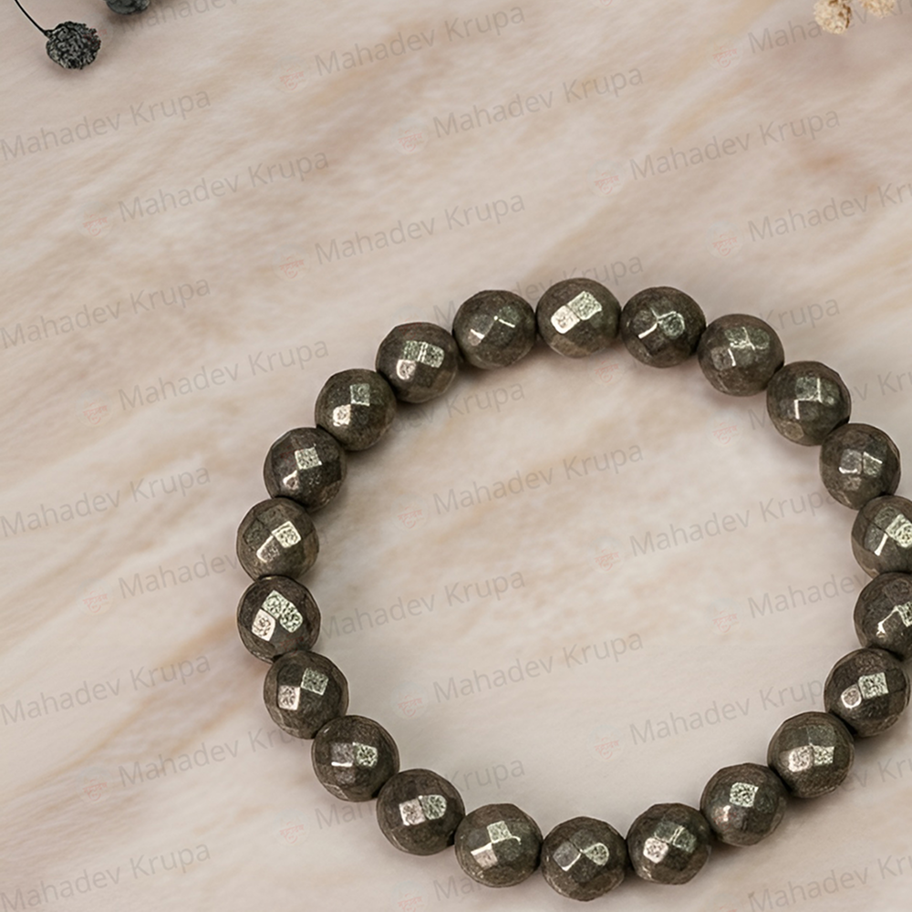 Diamond Cut Pyrite Bracelet – Natural Stone Beads
