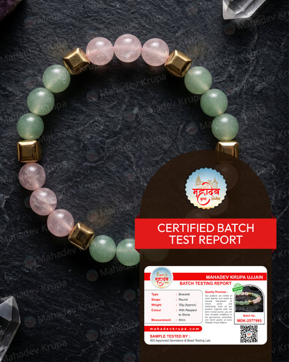 Aventurine & Rose Quartz Zodiac Band – Gemini (मिथुन राशि)