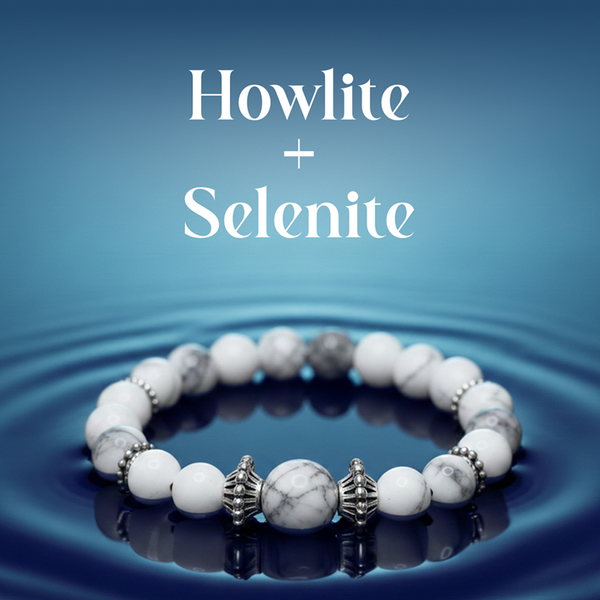 Howlite & Selenite Bracelet – Kark (Cancer) Inspired Design