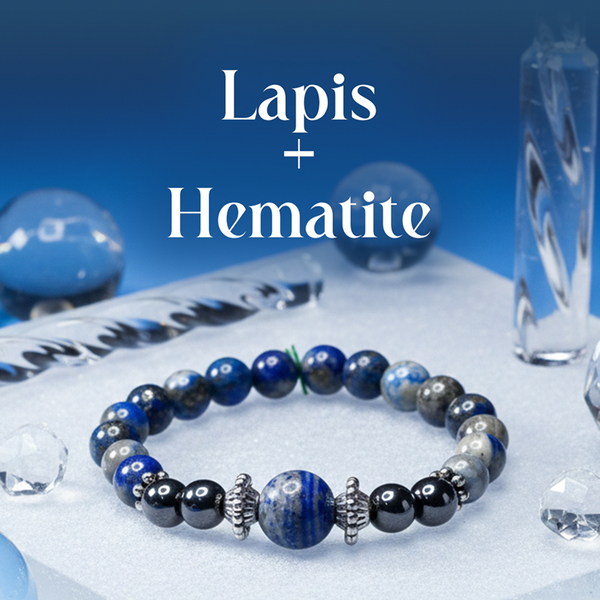 Lapis Lazuli & Hematite Bracelet – Kumbh (Aquarius) Inspired Design