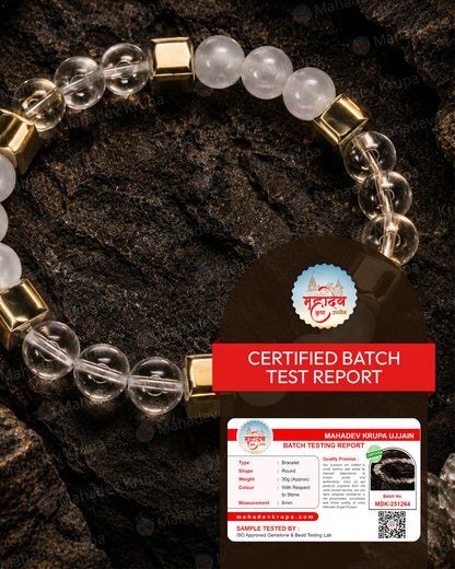 Sphatik & Selenite Zodiac Band – Libra (तुला राशि)
