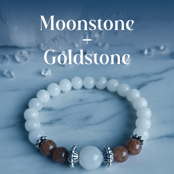 Moonstone & Goldstone Bracelet – Vrishabh (Taurus) Inspired Design