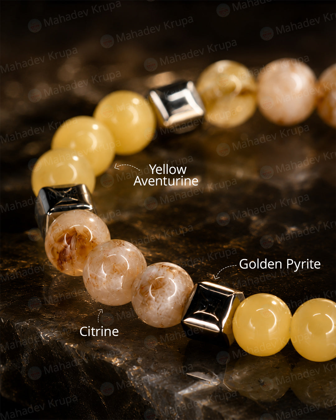 Citrine & Yellow Aventurine Zodiac Band - Pisces (मीन राशि)