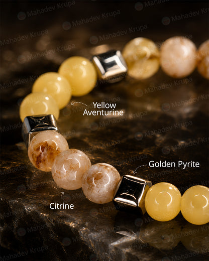 Citrine & Yellow Aventurine Zodiac Band - Pisces (मीन राशि)