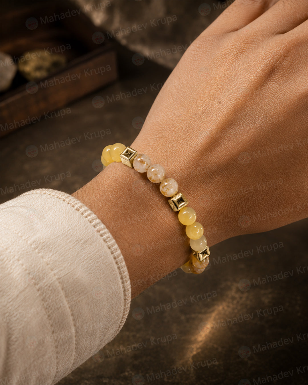 Citrine & Yellow Aventurine Zodiac Band - Pisces (मीन राशि)