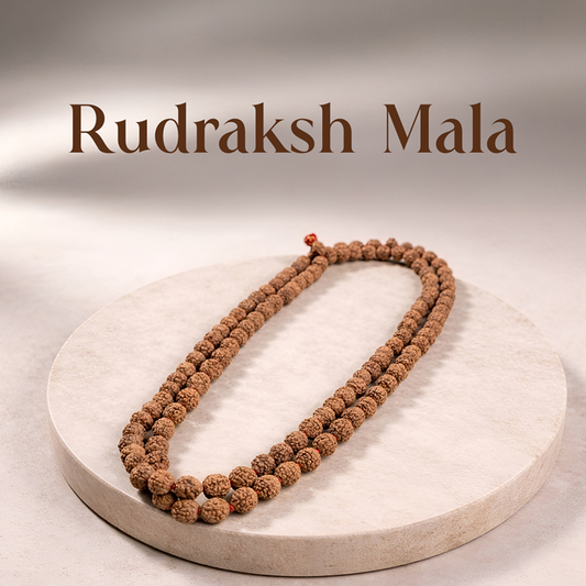 Rudraksha Mala Premium 108+1 – Natural Rudraksha Beads