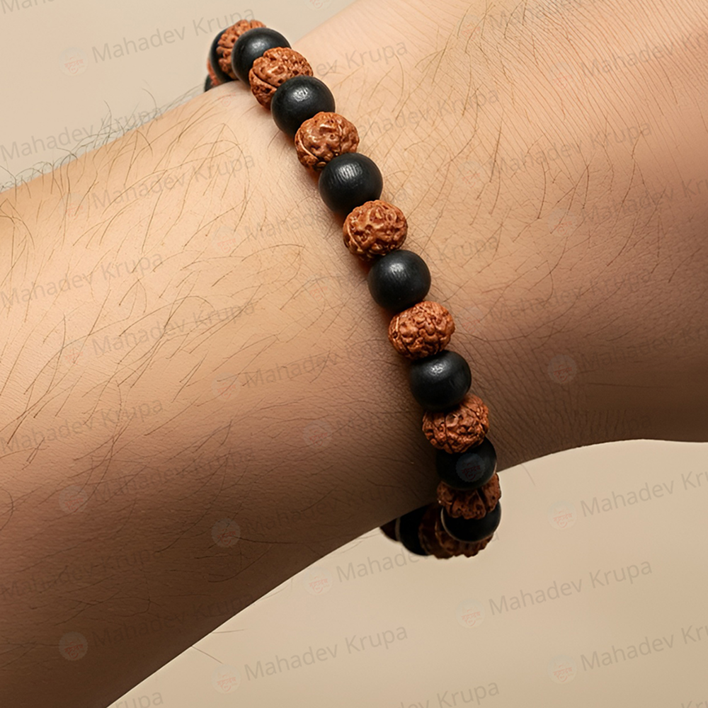 Karungali Mala with Rudraksha