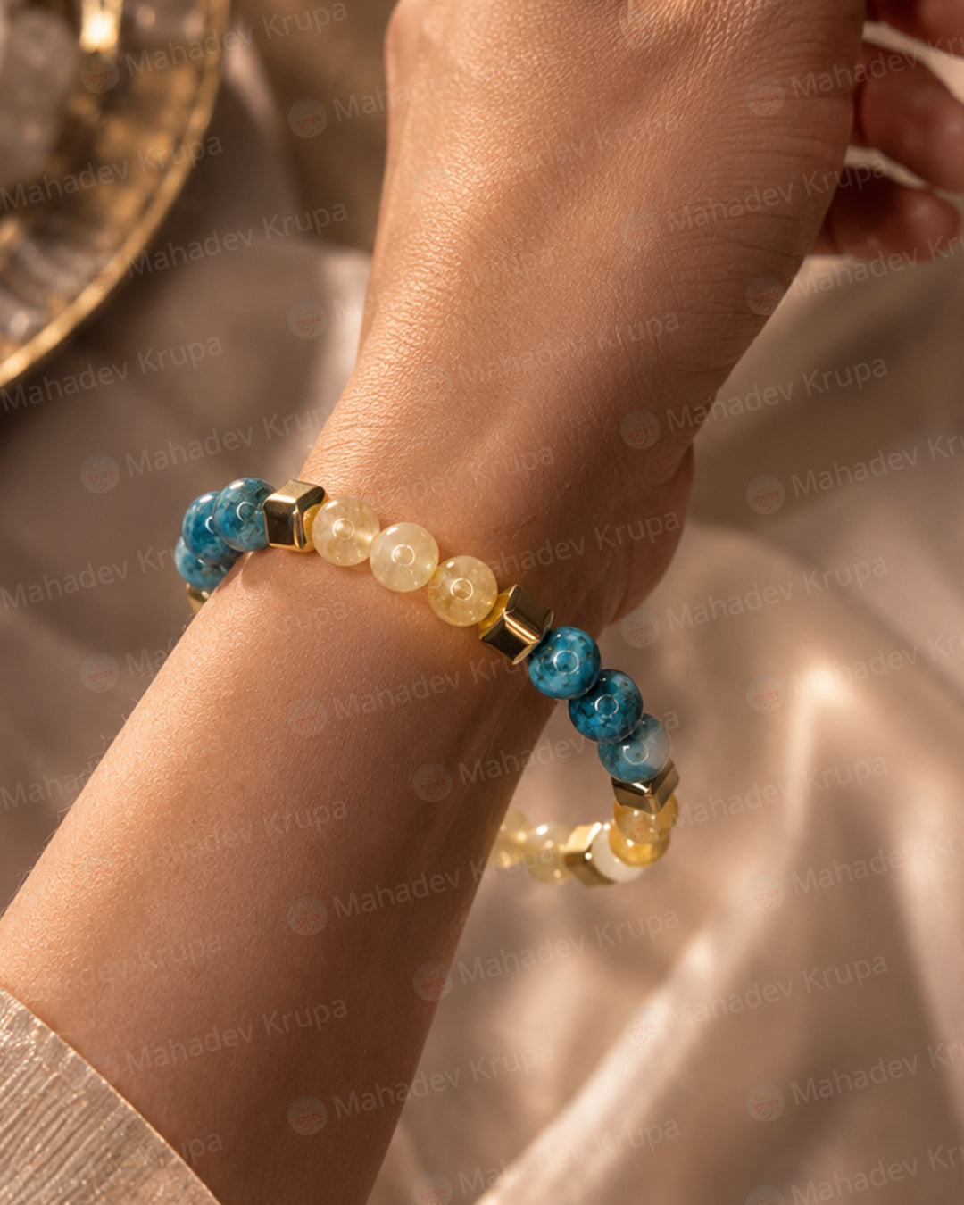Citrine & Turquoise Zodiac Band – Sagittarius (धनु राशि)