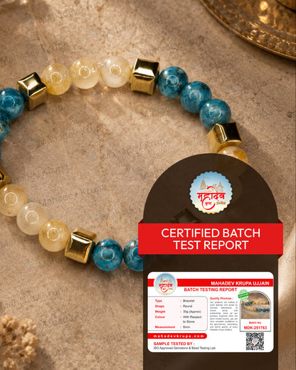 Citrine & Turquoise Zodiac Band – Sagittarius (धनु राशि)