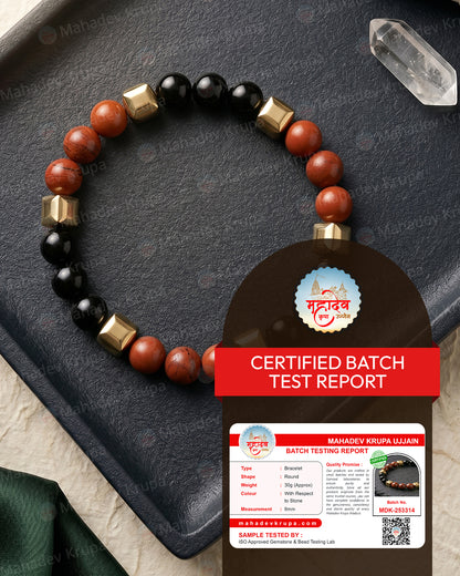 Red Jasper & Obsidian Zodiac Band – Scorpio (वृश्चिक राशि)