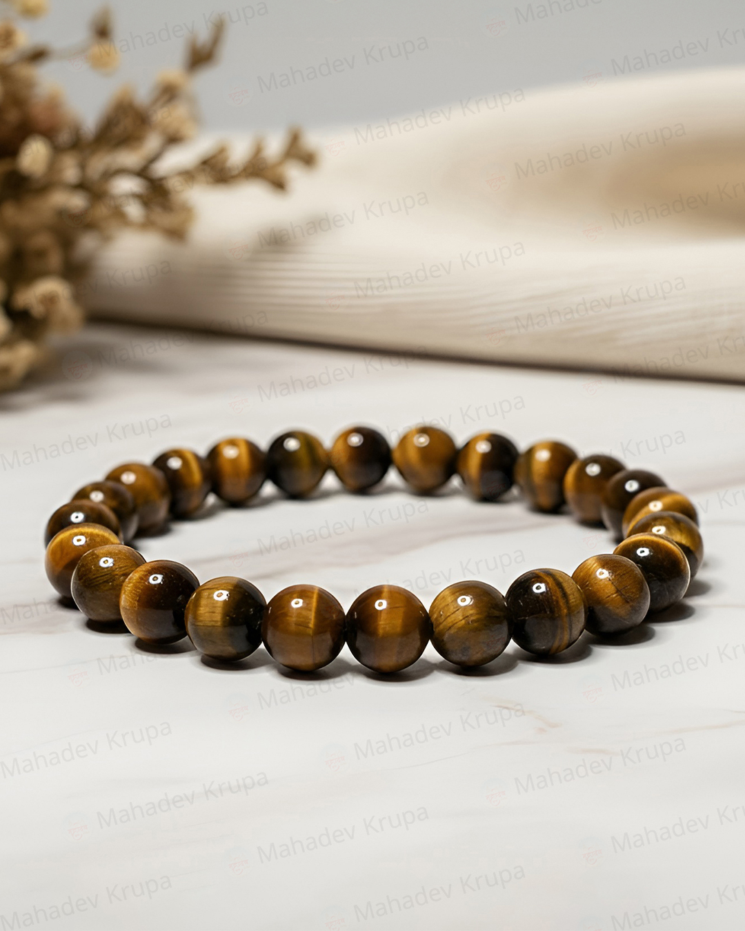 Tiger Eye + Citrine Bracelet with Tiger Eye Bracelet Set | Mahadevkrupa Prosperity & Courage Combo