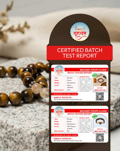 Tiger Eye + Citrine Bracelet with Tiger Eye Bracelet Set | Mahadevkrupa Prosperity & Courage Combo