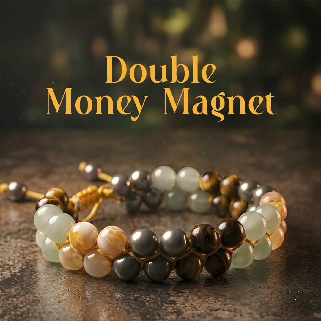 Double Money Magnet Bracelet & Rudraksh Mala Combo – Symbol of Prosperity & Spiritual Balance