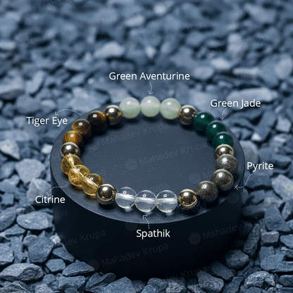 Dhanyog Bracelet – Natural Stone Bead Bracelet - Spiritual Energy Bracelet - Mahadev Krupa Ujjain