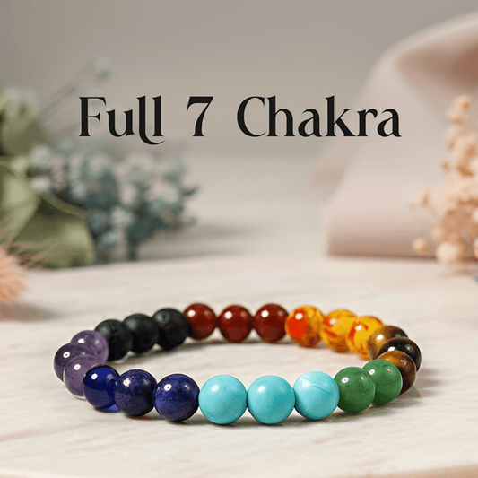 Full 7 Chakra Bracelet – Natural Stone Beads - Spiritual Energy Bracelet - Mahadev Krupa Ujjain