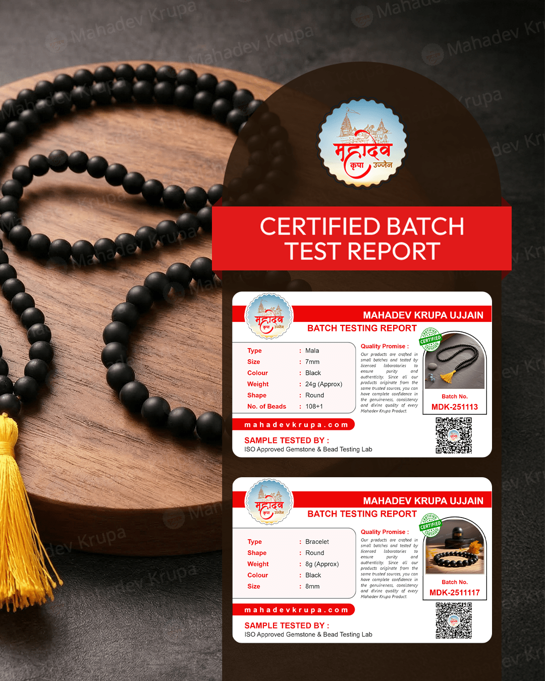 Mahadevkrupa Karungali Mala Bracelet Set | Spiritual Protection & Energy Balance Combo - Spiritual Healing Bracelet & Spiritual Mala - Mahadev Krupa Ujjain