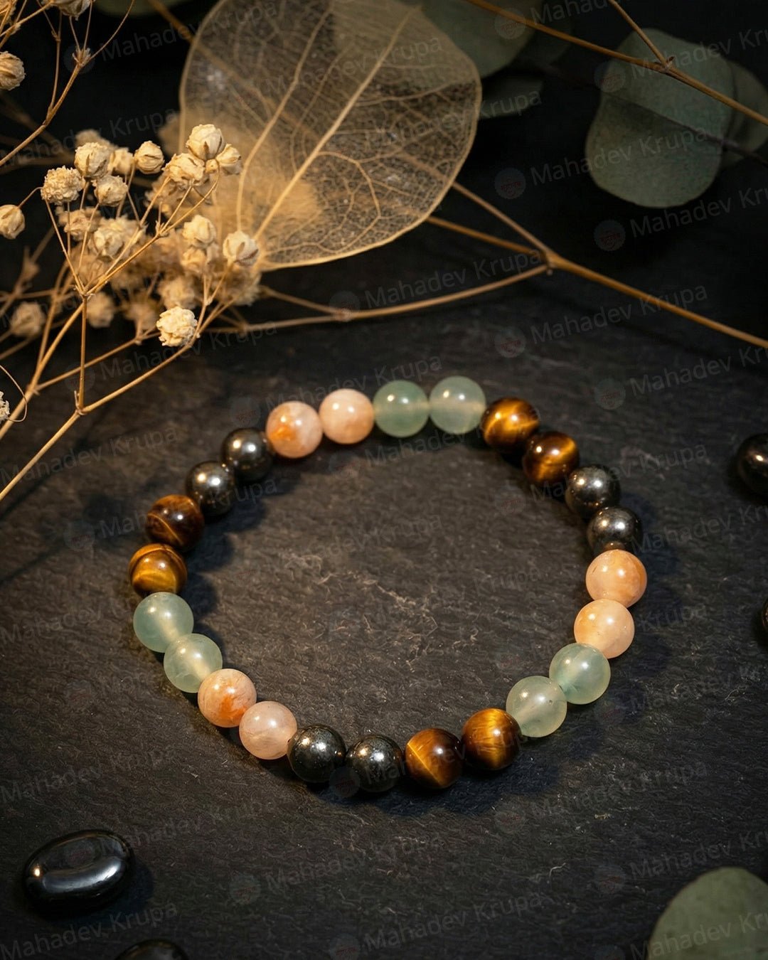 Money Magnet Bracelet & Karungali Mala Combo by Mahadevkrupa – Attract Wealth, Positivity & Protection - Crystal Healing Bracelet & Spiritual Mala - Mahadev Krupa Ujjain
