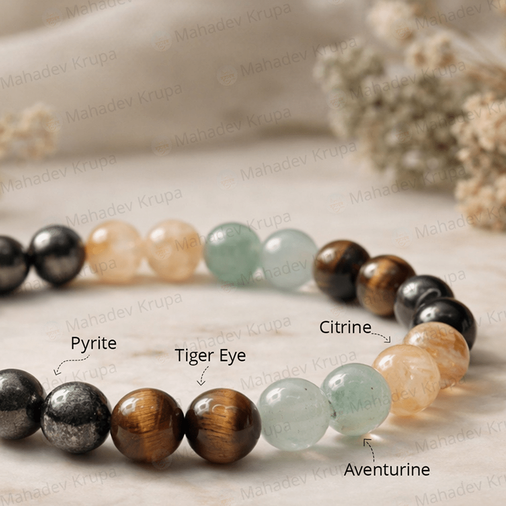 Money Magnet Bracelet – Natural Stone Beads - Spiritual Energy Bracelet - Mahadev Krupa Ujjain
